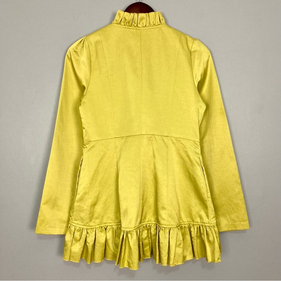 ModCloth Ryu Ruffled Duponi Jacket Women’s Size S Snap Closure Pockets Flower - Picture 6 of 8